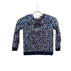 T by Talbots Navy Enchanting Animal Print Long Sleeve‎ Sweatshirt Women's Size M